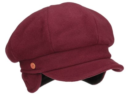 8-dielna bordová dámska bekovka od Mayser - Camila Newsboy Cap - ušné klapky