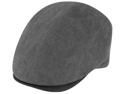 Retro bekovka driver cap od Fiebig bavlna - šedý kanvas a koža