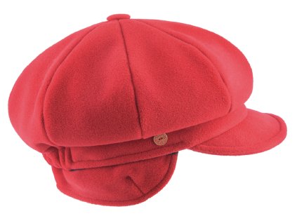 8-dielna červená dámska bekovka od Mayser - Camila Newsboy Cap - ušné klapky