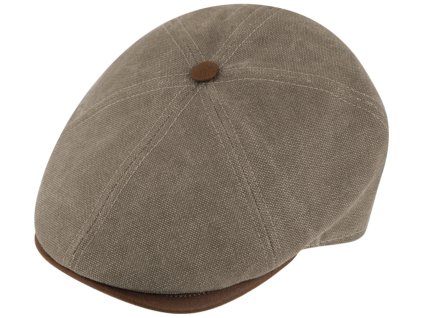 Retro bekovka 6-panel od Fiebig bavlna - hnedý kanvas a koža