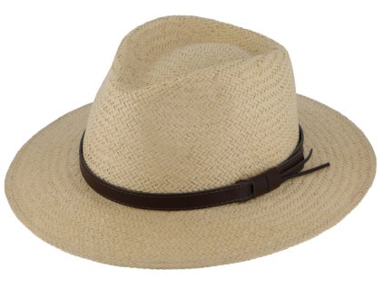Letný béžový fedora klobúk od Fiebig - Traveller Toyo