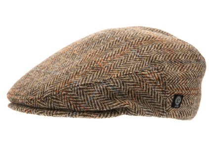 Zimná vlnená bekovka - driver cap od CTH Ericson - Harris Tweed Camel
