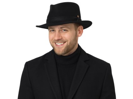 Cestovný nekrčivý vodeodolný čierny klobúk Mayser - Doren