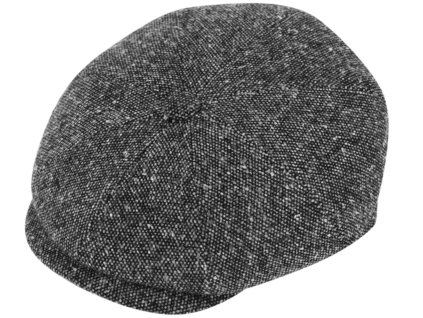 Bekovka Hatteras od Fiebig - šedá pekárska bekovka / 8-Panel Cap Salt & Pepper Bakerboy