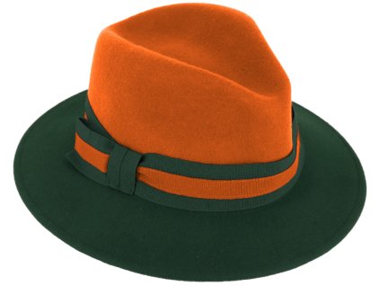 Dámsky dvojfarebný plstený klobúk od Fiebig - Aisha Orange