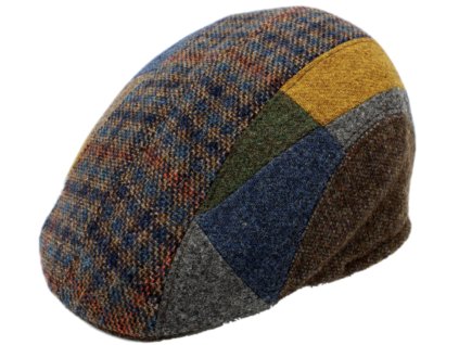 Zimná vlnená pánska bekovka od Fiebig - Limitovaná kolekcia - Patchwork