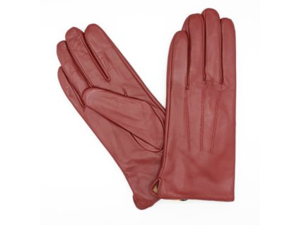 Dámske bordové kožené rukavice flísová podšívka - Fiebig