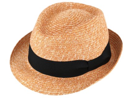 Letný oranžový klobúk Trilby od Fiebig - Trilby Melange