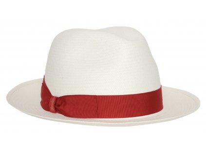Panamský klobúk - stredná krempa od Borsalino - Medium-brimmed Fine Panama - červená stuha