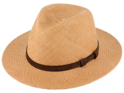 Letný slamený klobúk Fedora - ručne pletený - Ekvádorská panama