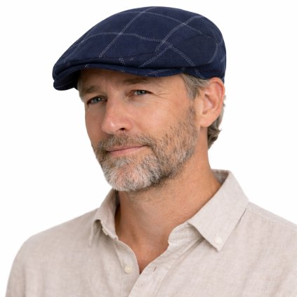 Pánska letná bekovka - Fiebig since 1903 - modrá kocka