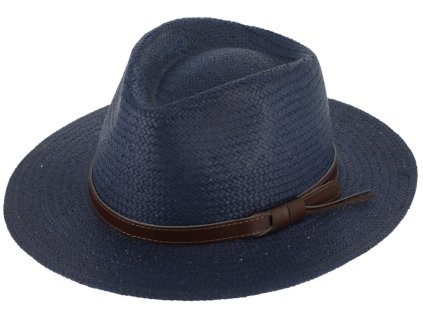 Letné modrý fedora klobúk od Fiebig - Traveller Toyo