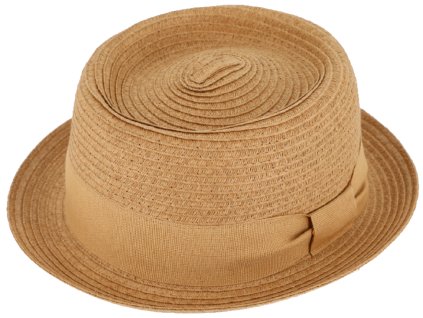 Béžový letné porkpie klobúk od Fiebig