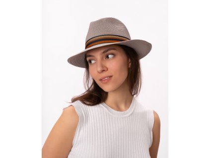 Letný crushable sivý fedora klobúk od Fiebig - Traveller Toyo