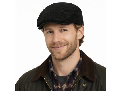 Pánska čierna menčestrová bekovka s prešívanou nepremokavou podšívkou