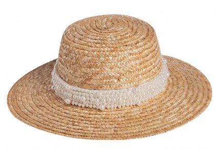 Letný slamený klobúk so širšou krempou - Boater Hat