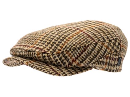 Zimná vlnená bekovka - driver cap od CTH Ericson Lucas - Harris Tweed Glen Check