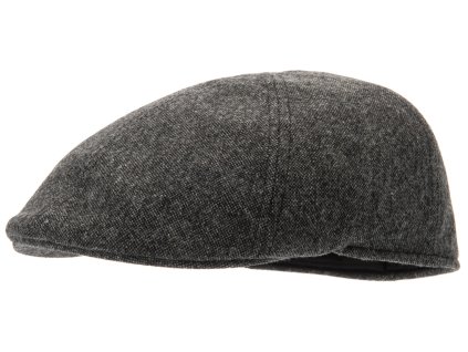 Pánska zimná šedá tvídová vlnená bekovka - Luke Moon Vintage Grey - Ivy Cap