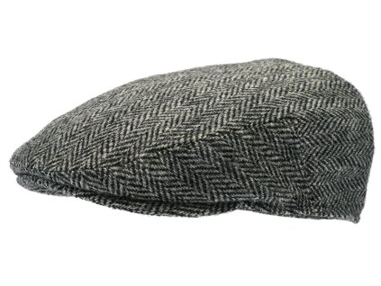 Zimná vlnená bekovka - driver cap od CTH Ericson Spencer - Harris Tweed Black