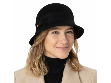 Dámsky čierny klobúk cloche - Nanni