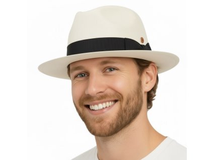 Panamský klobúk Montecristi - klobúk Fedora - limitovaná kolekcia Mayser & Carlsbad Hat Co.