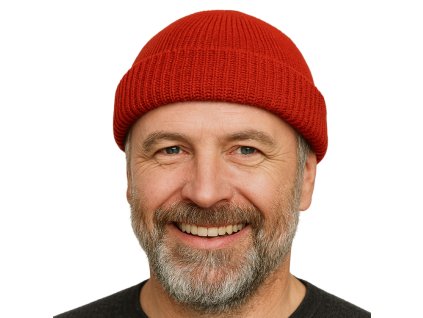 Červená unisex čiapka Fiebig - 100% vlna Merino - docker