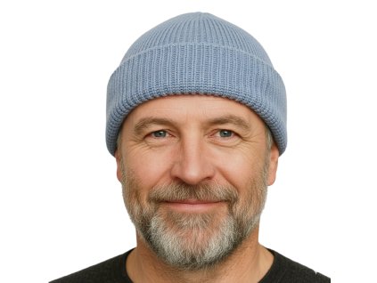 Modrá unisex čiapka Fiebig - 100% vlna Merino - docker