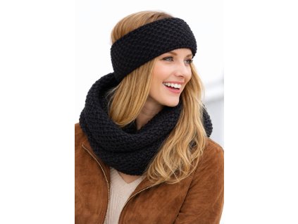 Dámska čierna zimná čelenka - Fiebig