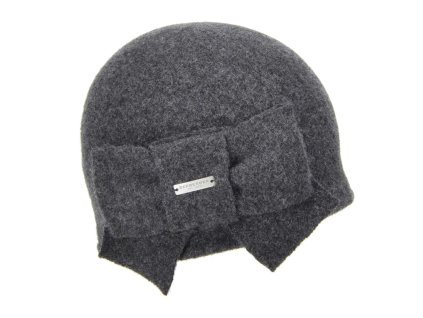Vlnená šedá dámska čiapka s mašličkou - Seeberger