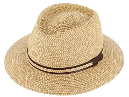 Letný béžový fedora klobúk od Fiebig - Traveller Toyo