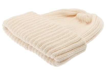 Biela unisex čiapka CTH Ericson - 100% vlna - Nelson Wool Knit
