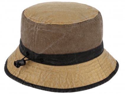 Voľnočasový legendárny bucket hat od Fiebig 1903 - hnedobéžový - vypraná bavlna