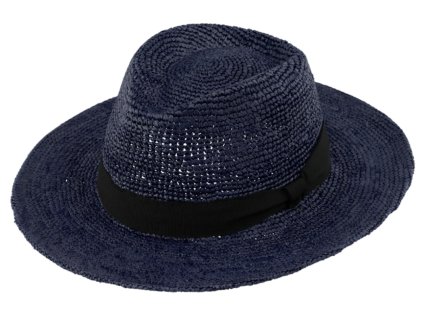 Fedora Raffia - modrý slamený klobúk - Bestseller