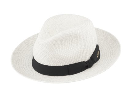 Letná biela ekvádorská panama Fedora - ručne pletený klobúk