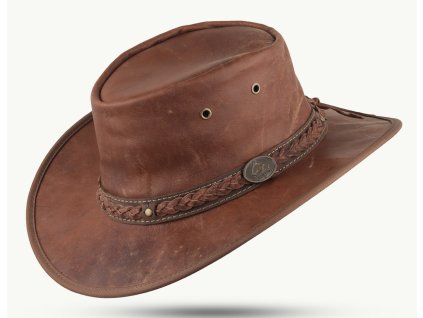 Austrálsky klobúk kožený s klokanou kožou - KANGAROO SUNDOWNER TAN