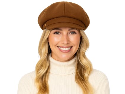 8-dielna dámska hnedá bekovka od Mayser - Camila Newsboy Cap