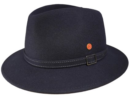 Cestovný nekrčivý vodeodolný modrý klobúk Mayser - Earflap Dale Traveller (s ušnými klapkami)
