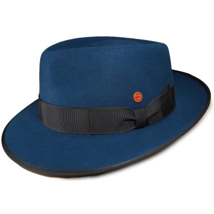 Modrá klobúk Fedora Bogart - Mayser Mio Black