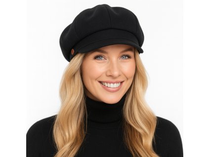 8-dielna dámska čierna bekovka od Mayser - Camila Newsboy Cap