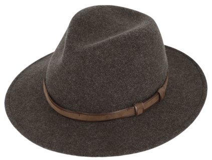 Cestovný odolný hnedý klobúk vlnený od Fiebig - Traveller vodeodolný a nekrčivý