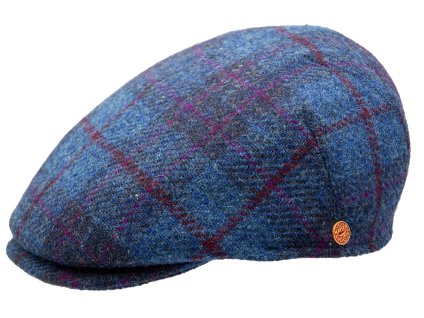 Pánska zimná modrá tweedová bekovka - Mayser - Sidney Harris Tweed