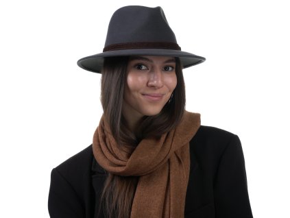 Kašmírový sivý cestovný klobúk Fiebig - Traveller Kaschmir