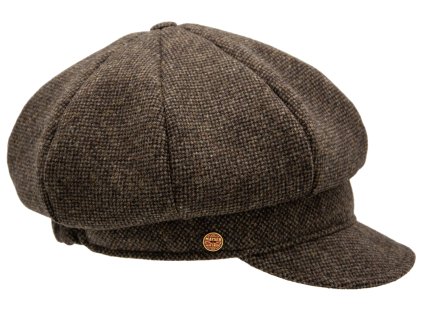 8-dielna bekovka od Mayser - Coco Tweed Newsboy Cap - hnedý tvíd