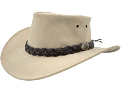 Austrálsky béžový klobúk kožený s klokanou kožou - Jacaru