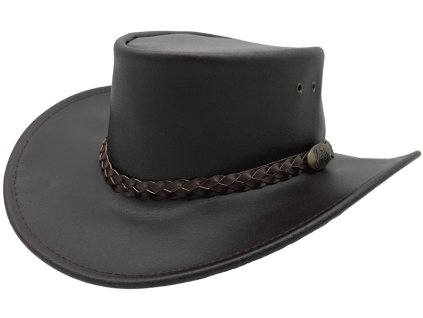 Hnedý austrálsky kožený klobúk - Swagman Jacaru