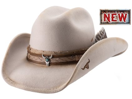 Westernový klobúk NOT ENOUGH – ikonický dizajn s motívom býčej lebky