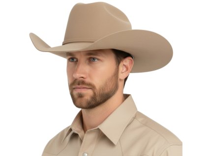 Trigger – béžový tradičný americký westernový klobúk 2x