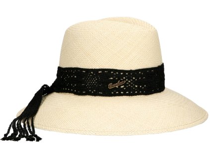 Claudette – letná klobúk z pravej panamy s háčkovanou stuhou