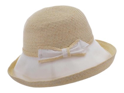 Dámsky letný klobúk Bolero z papierovej slamy a látky