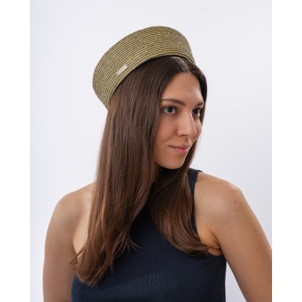 Dámsky slamený klobúčik Seeberger - slamená lodička zelená